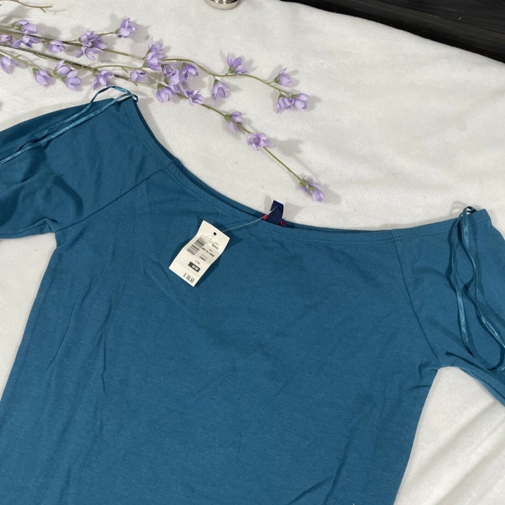 NWT Aeropostle [ Medium‎ ] Long Sleeve Basic Bodysuit in Peacock Blue - Picture 5 of 11